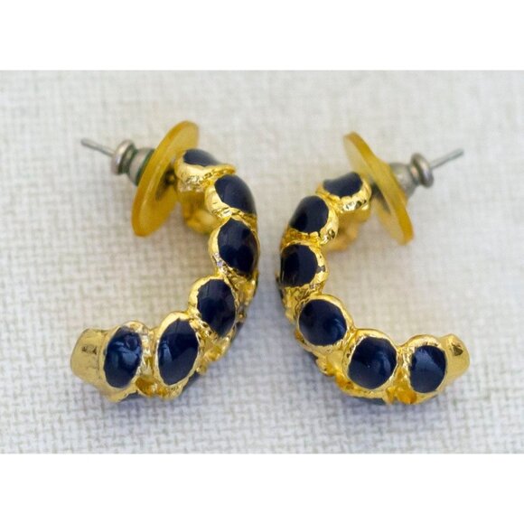 Vintage Blue Lobster Hoop Earrings - J1 - Picture 2 of 3